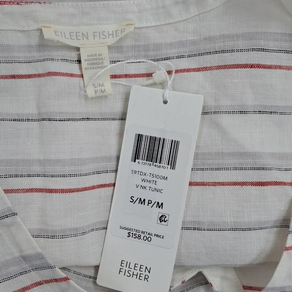 NEW Eileen Fisher Linen striped Beach cover-up size small NWT - Picture 4 of 5